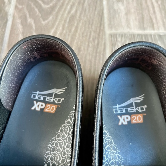 Dansko XP 2.0 Black Leather Slip On Clogs Shoes Size 38 US 7-7.5 - Picture 9 of 14